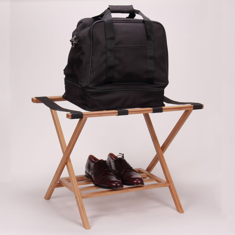 Household Essentials Bamboo Luggage Rack with Tray & Reviews Wayfair